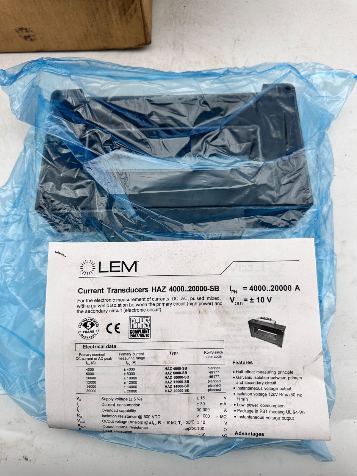 LEM HAZ 4000 - SB CURRENT TRANSDUCER - KLR Automation