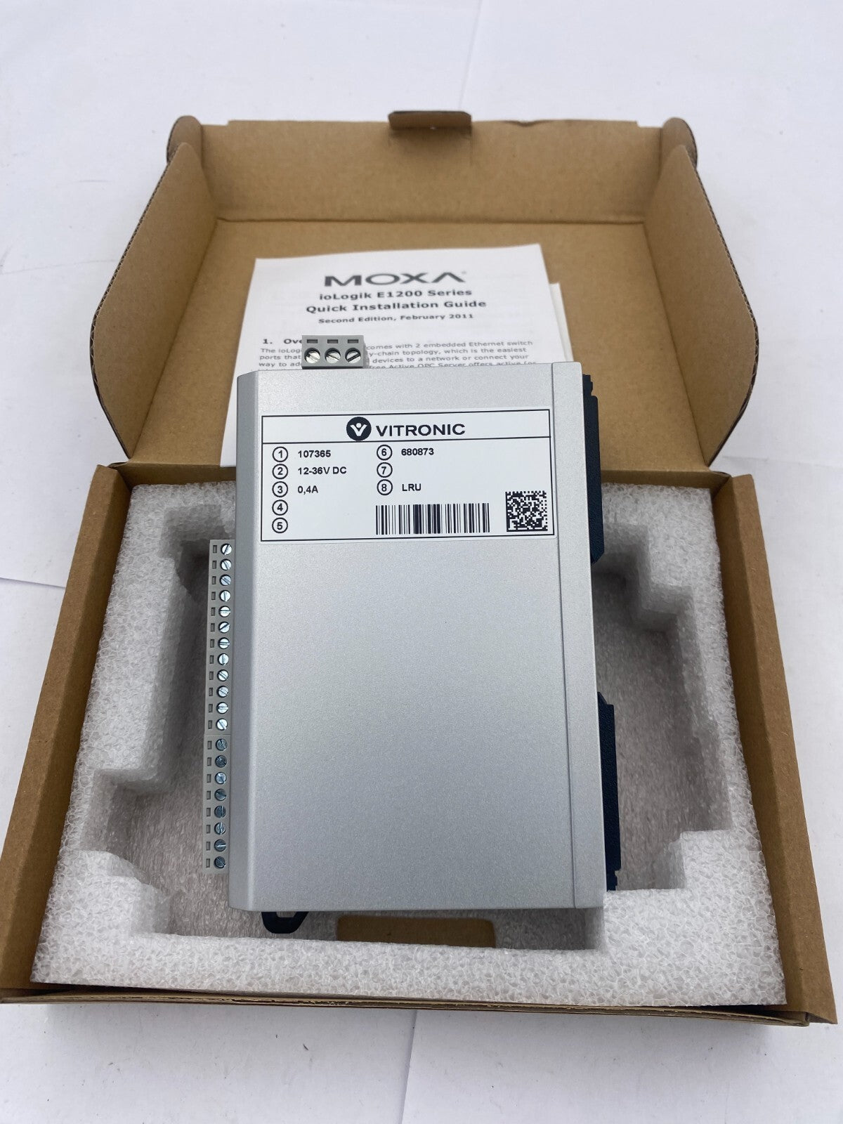 1pc x VITRONIC MOXA IOLOGIK E1200 - T 107365 I/O REMOTE ETHERNET MODUL 8 I/O - KLR Automation