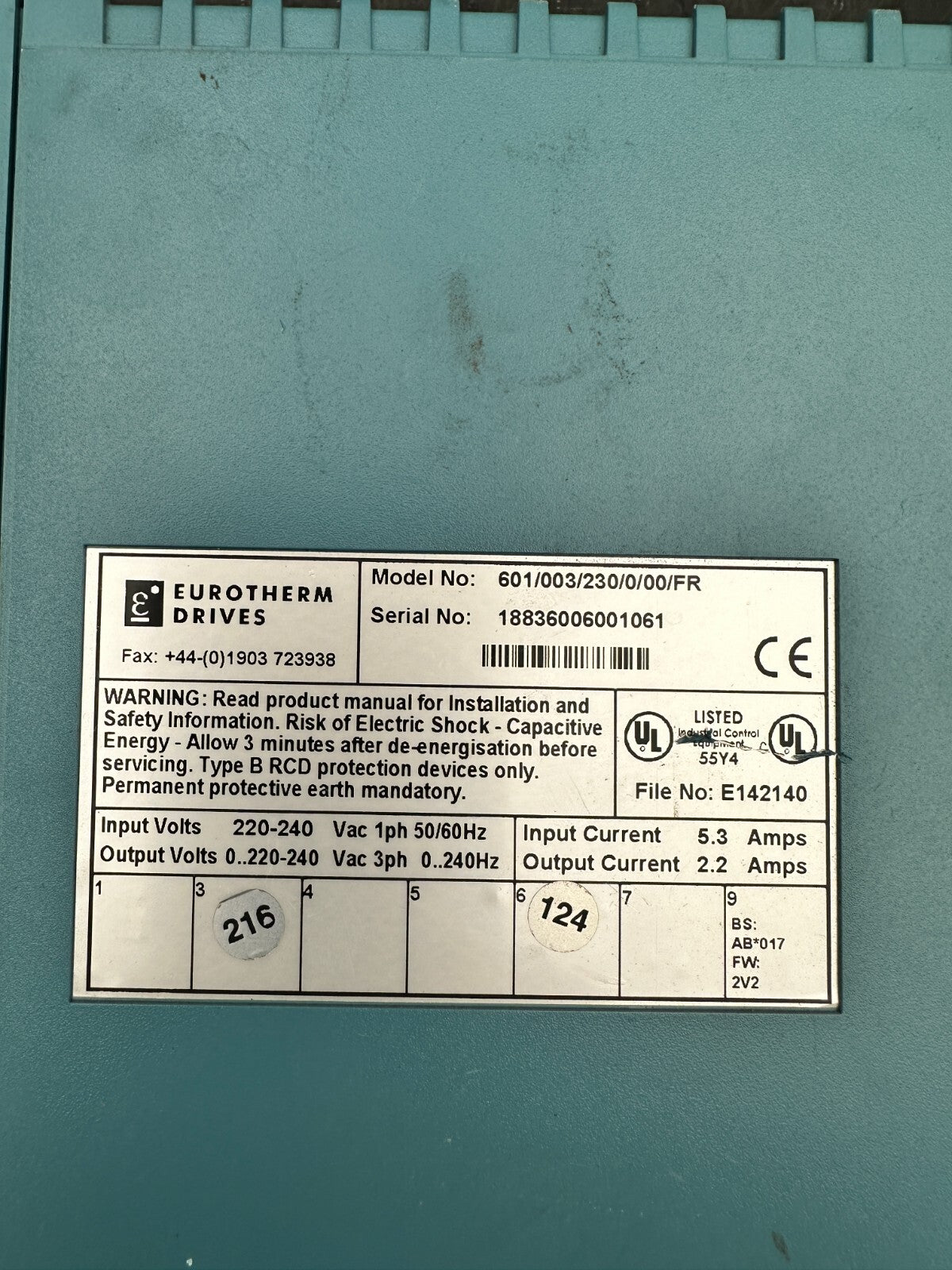 Eurotherm  601/003/230/0/00/FR Drive