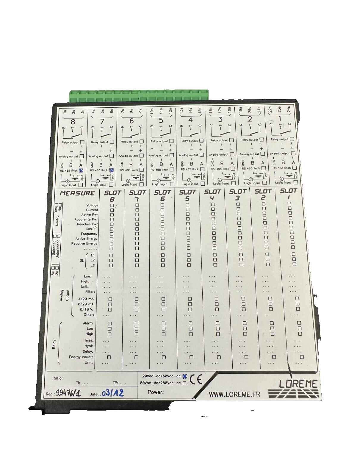 LOREME IPL 144 L 20VAC-DC/60VAC-DC ANALYSEUR DE RESEAUX ELECTRIQUES
