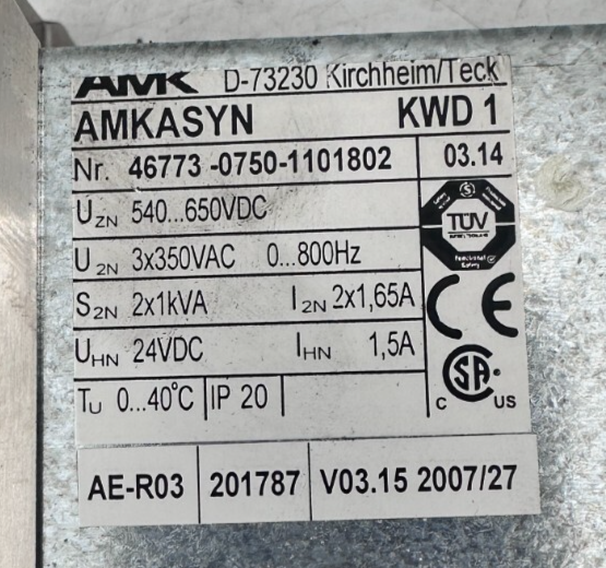 AMK AMKASYN KWD 1 SERVO POWER MODULE