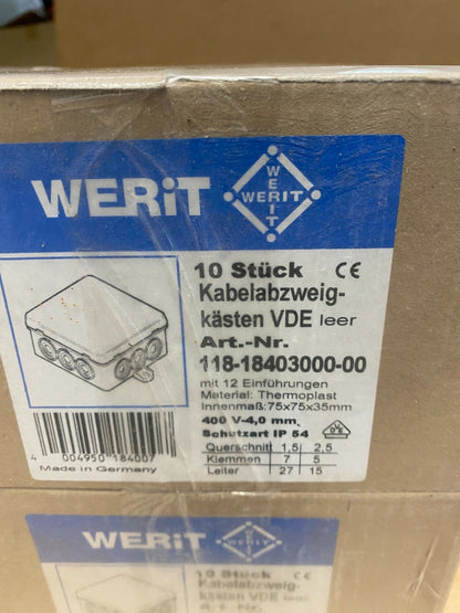 4 Box to plaster IP54 75 x 75 x 35mm 118 - 18403000 - 00 werit - KLR Automation