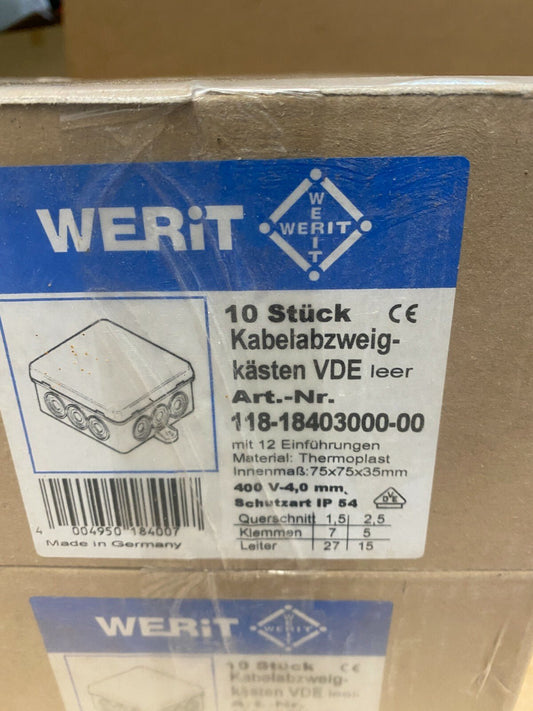 4 Box to plaster IP54 75 x 75 x 35mm 118 - 18403000 - 00 werit - KLR Automation
