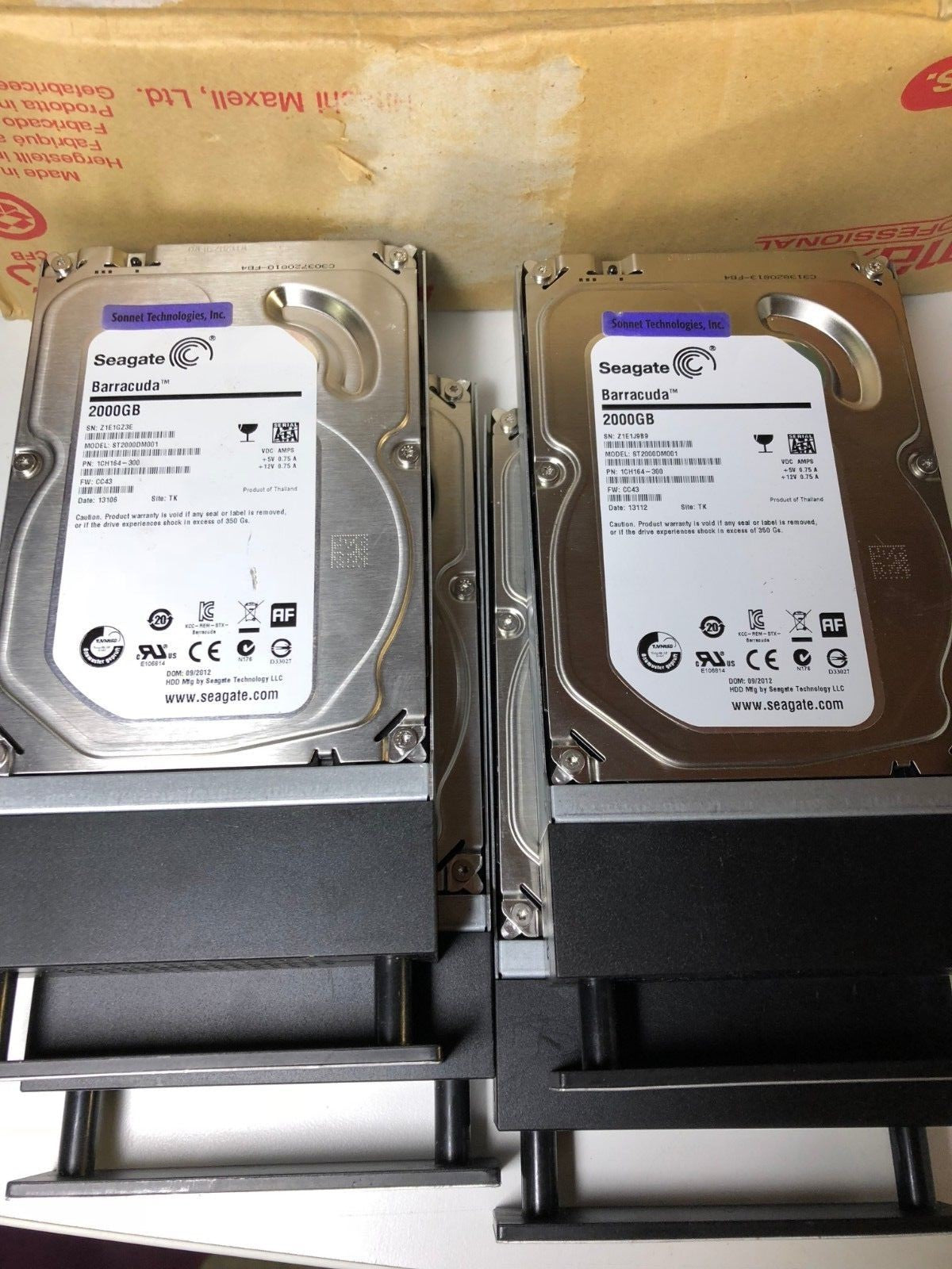 1 X Seagate Barracuda 2TB, 7200 RPM, 3.5", 64MB HDD for Sonnet Fusion R400S