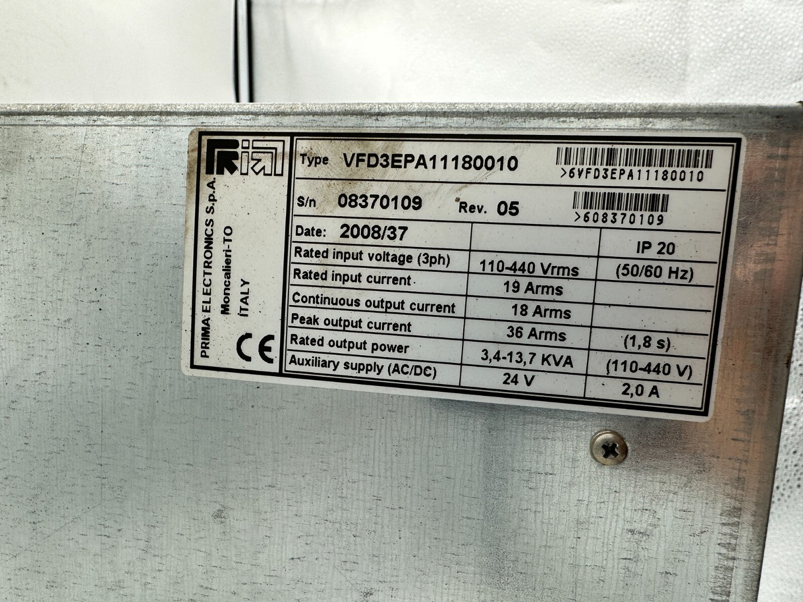 PRIMA ELECTRONICS LASER VFD3EPA11180010 VFD500  optical fiber  out see photo
