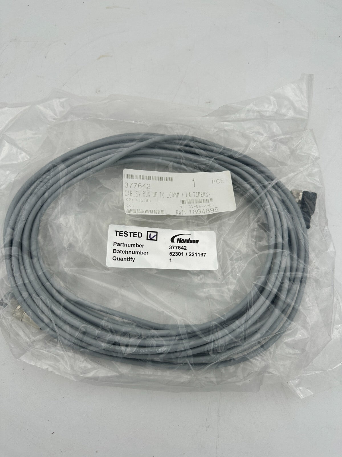 NORDSON CABLE RUN UP TO LCOMM 377642 + LA TIMER Ref 1894895