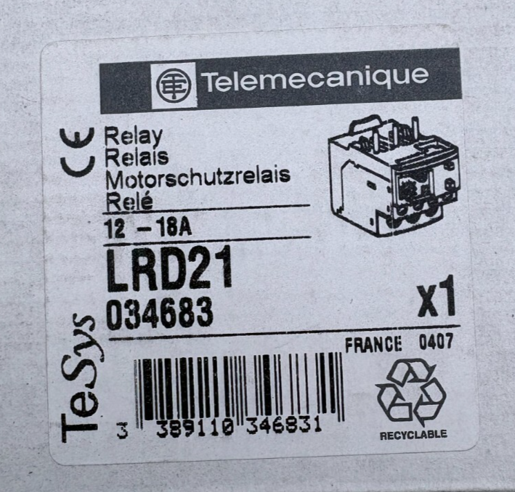 TELEMECANIQUE RELAY LRD21 x1