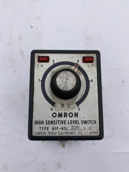 1pc x OMRON HIGH SENSITIVE LEVEL SWITCH TYPE 61F - HSL 220V - KLR Automation