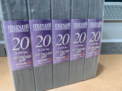 5 pc X Maxell B - 20M BQ Betacam SP 24 min. small - KLR Automation