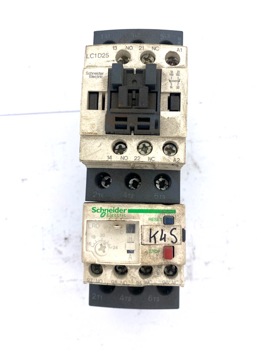 1pc x SCHNEIDER ELECTRIC LC1 D25 CONTACTOR  + LRD 22 RELAY