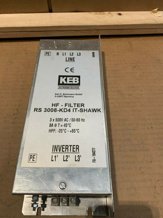 RS3008KD4ITSHAWK - KEB - RS3008-KD4-IT-SHAWK / HF - FILTER 3 x 500V AC USED