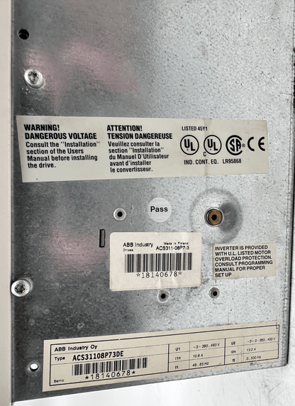 ABB ACS 300 ACS311 - 08P7 - 3 ACS31108P73DE - KLR Automation