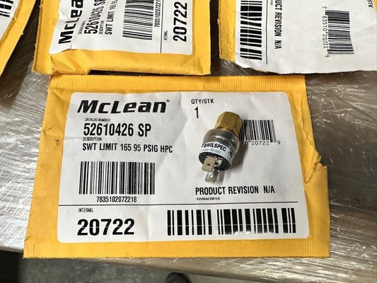 1pc x MC LEAN PRESSURE LIMIT SWITCH 165 95 PSIG HPC/ 52610426SP /20722 - KLR Automation