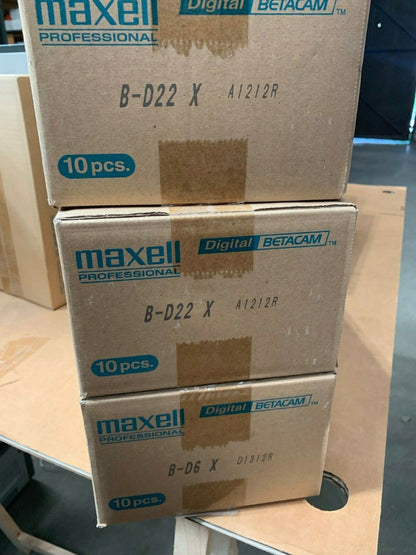 10 X Maxell  Digital BETACAM Tapes D22 B-D22