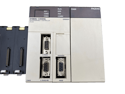 OMRON C200HW - DRM21 - V1 + C200HG - CPU43 - E + PA204S + C200HW - BC051 - KLR Automation