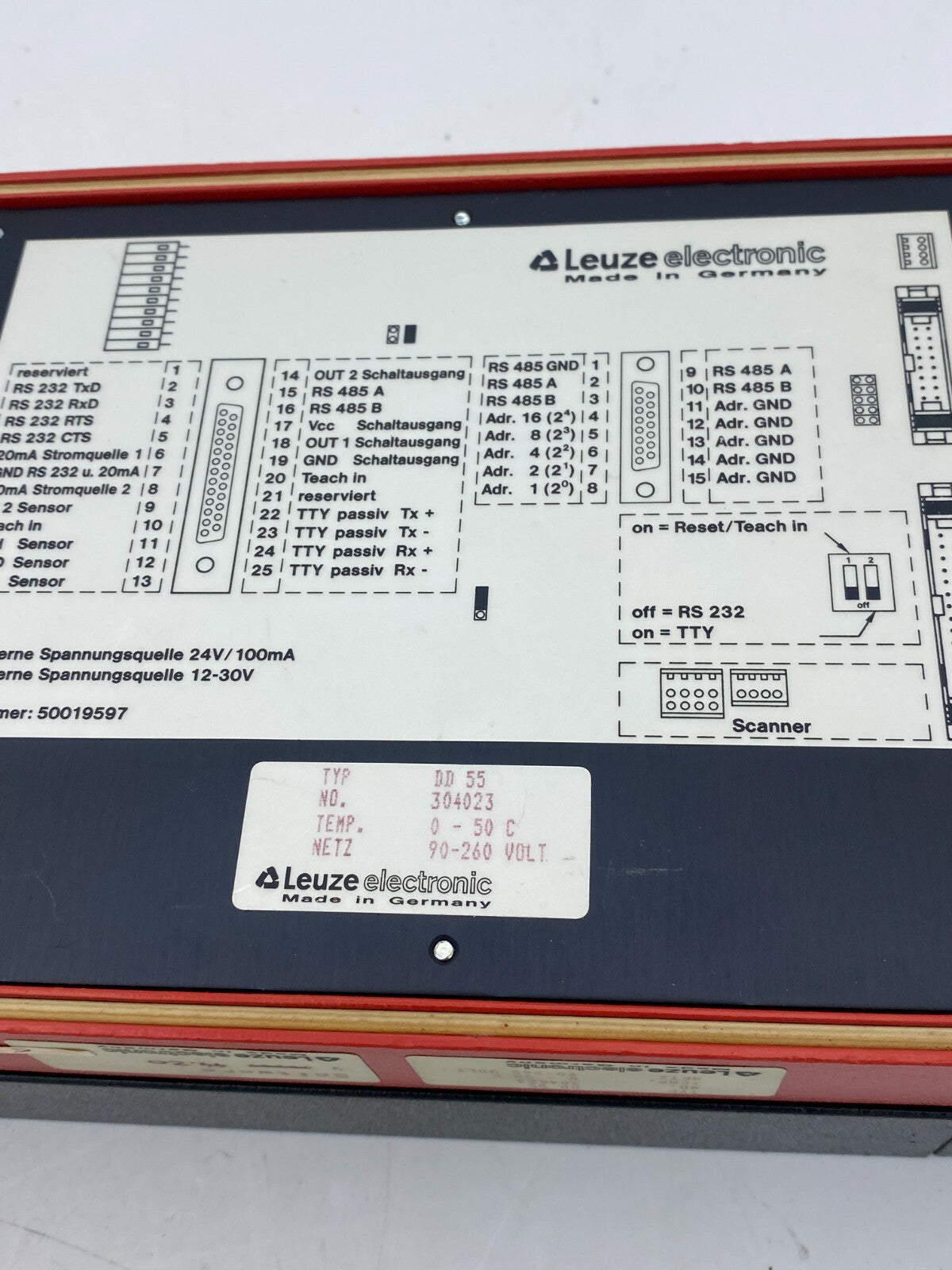 LEUZE ELECTRONIC DD 55 Displaydecoder V44.20 -used- 50019903 without key