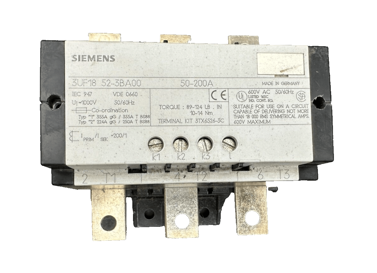 SIEMENS 3UF1852 - 3BA00 50 - 200A CONVERTISSEUR DE COURANT - KLR Automation