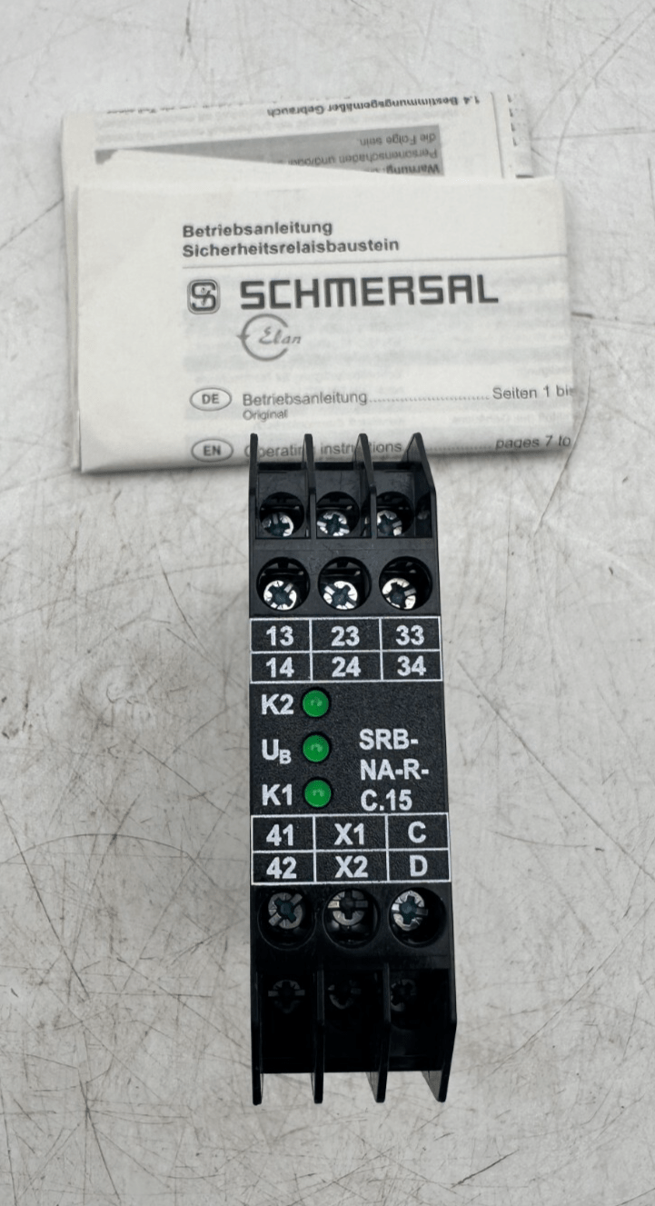 SCHMERSAL 101026021 SRB - NA - R - C.15 - 24VDC RELAIS DE SECURITE x1pc - KLR Automation