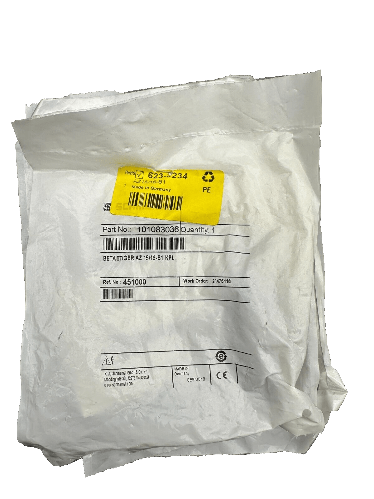 SCHMERSAL AZ 15/16 - B1 KPL 451000 101083036 INTERRUPTEUR DE SECURITE x6pc - KLR Automation