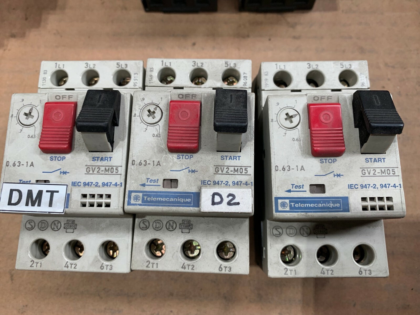 LOT OF 3 TELEMECANIQUE GV2-M05 MOTOR CIRCUIT BREAKER