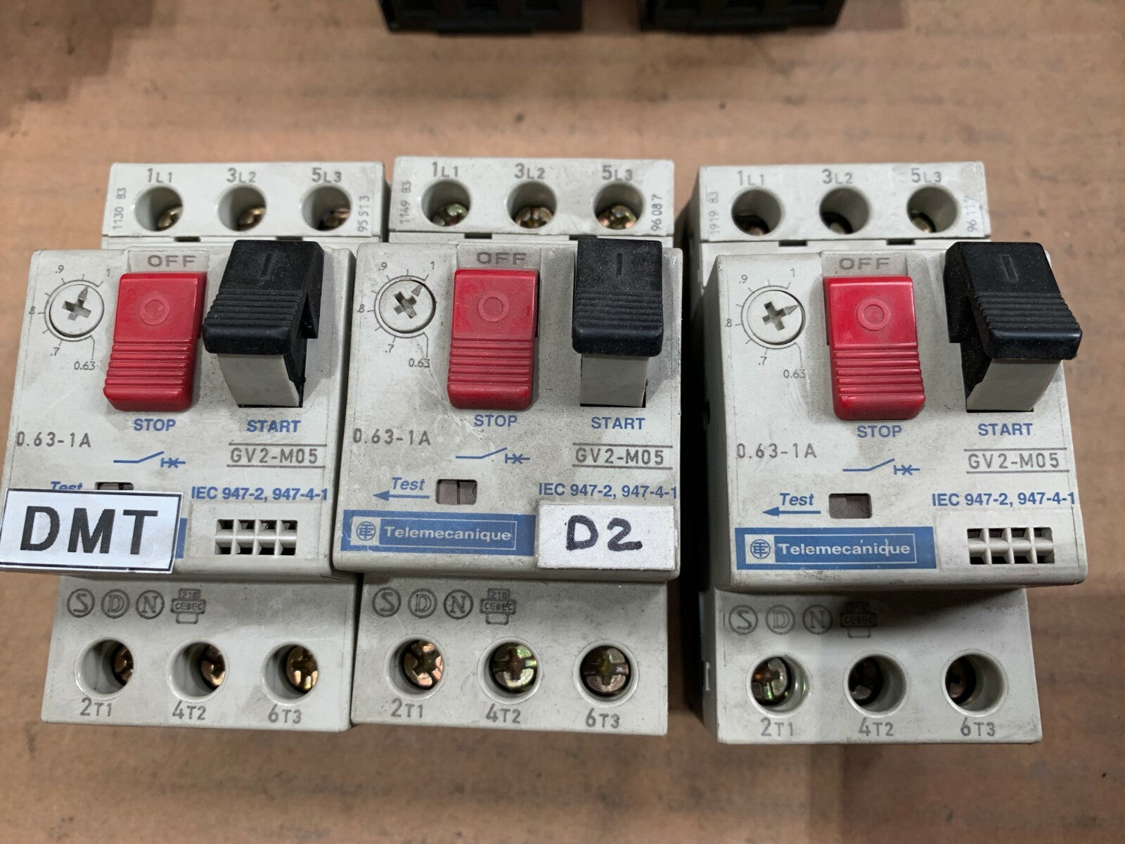 LOT OF 3 TELEMECANIQUE GV2-M05 MOTOR CIRCUIT BREAKER