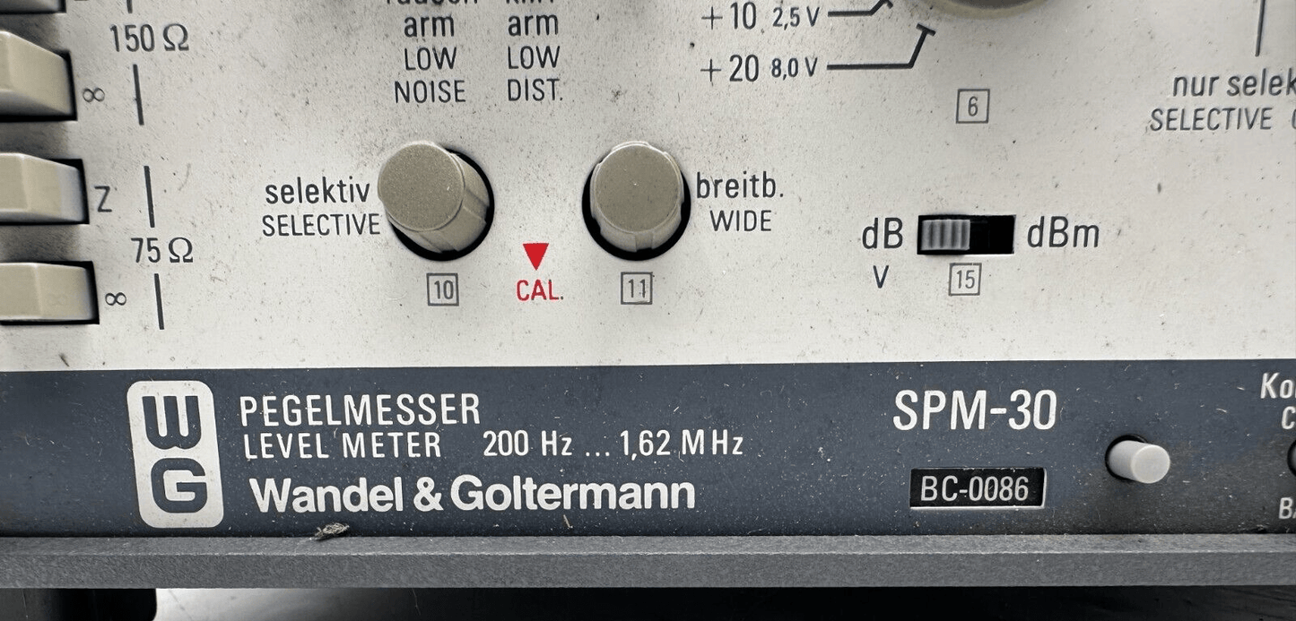WANDEL & GOLTERMANN SPM - 30 BN 4502/01 LEVEL METER 200 Hz - 1.62 MHz - KLR Automation