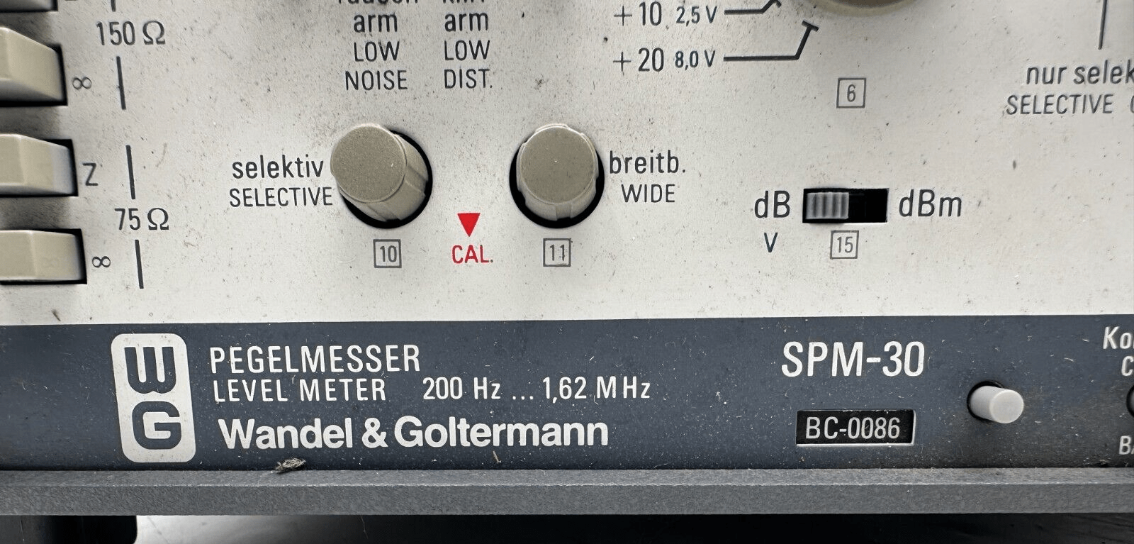 WANDEL & GOLTERMANN SPM - 30 BN 4502/01 LEVEL METER 200 Hz - 1.62 MHz - KLR Automation