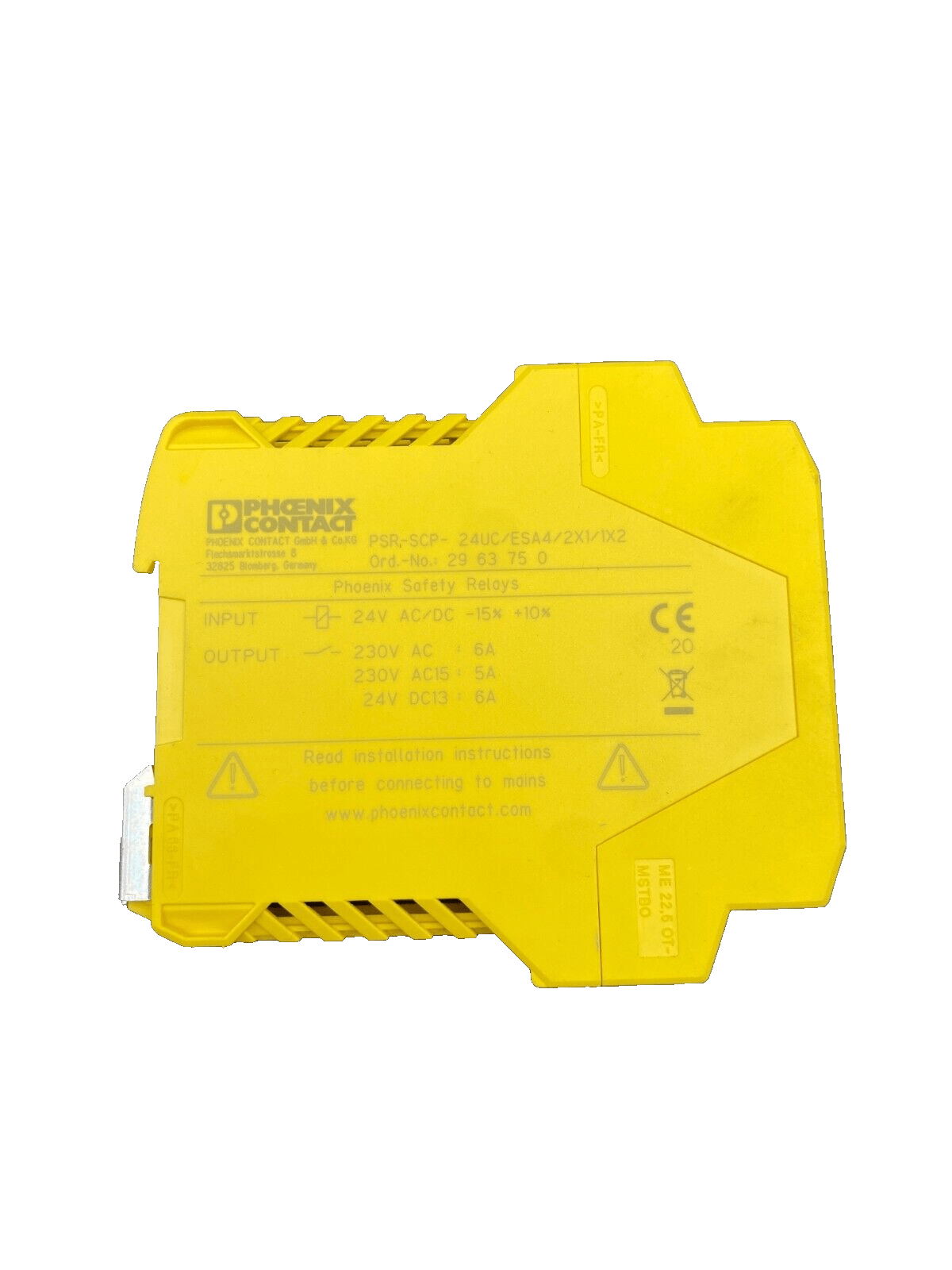 PHOENIX CONTACT 2963750 PSR - ESA4 PSR - SCP - 24UC/ESA4/2X1/1X2 SAFETY RELAY - KLR Automation
