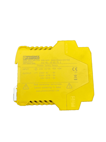 PHOENIX CONTACT 2963750 PSR - ESA4 PSR - SCP - 24UC/ESA4/2X1/1X2 SAFETY RELAY - KLR Automation