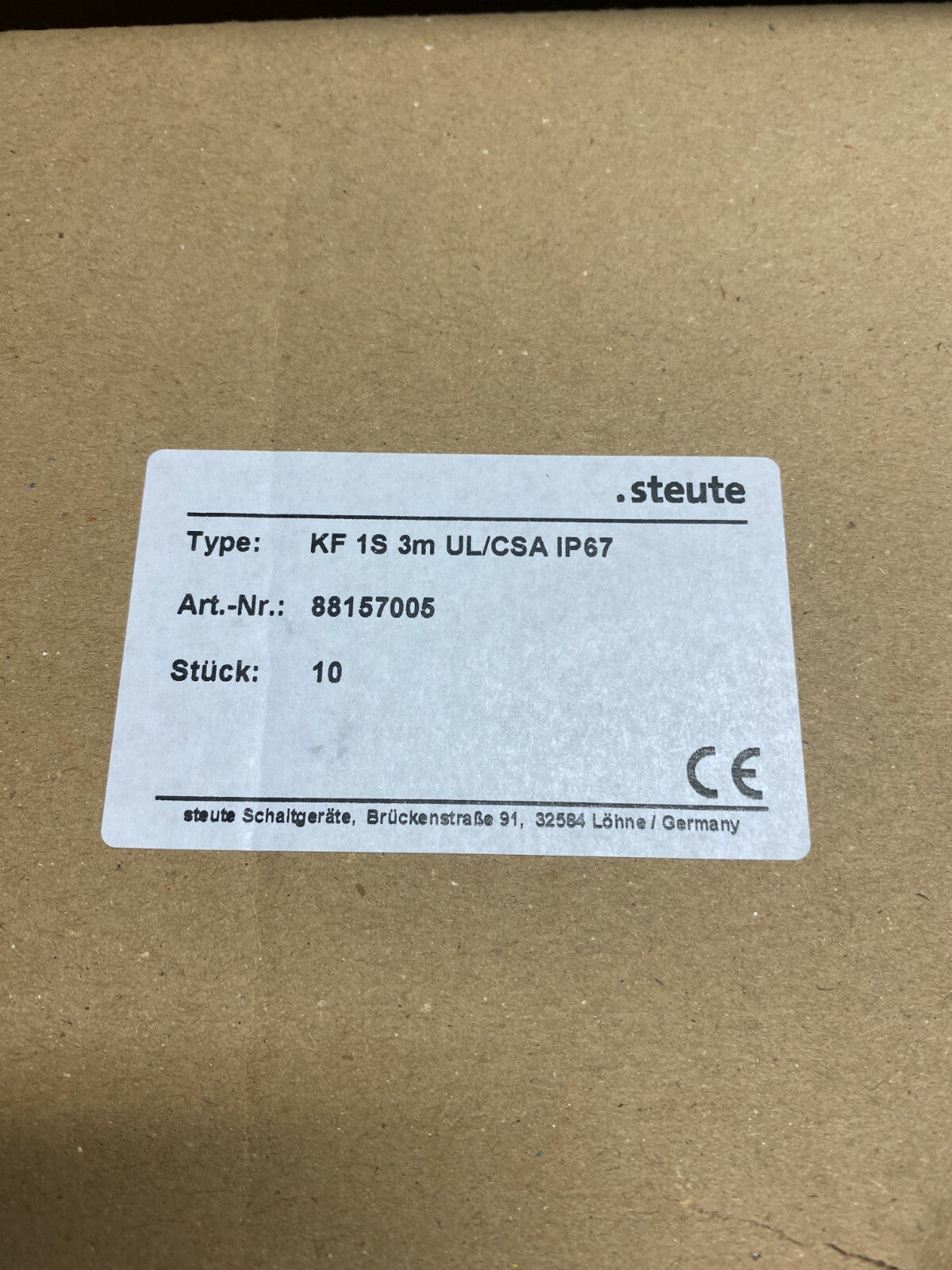 1pc x Steute KF 1S 3m UL/CSA Ref/ 88157005 Foot Switch Med - KLR Automation