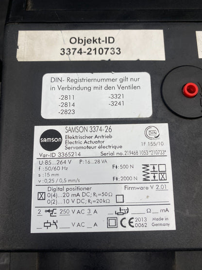 1pc x SAMSON 3374-26 3365214 3364982 SERVOMOTEUR