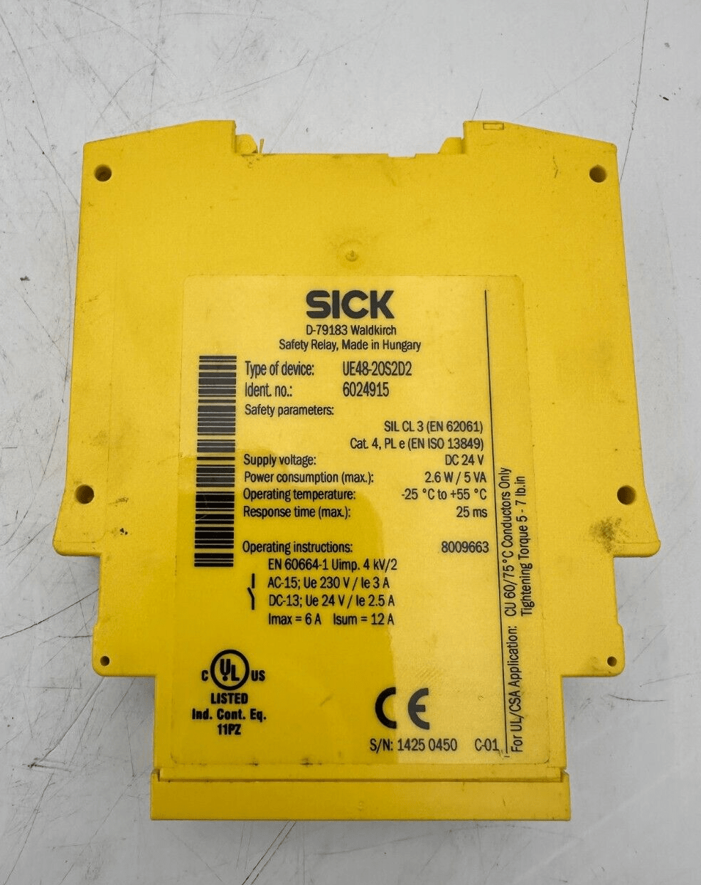 SICK 6024915 UE48 - 20S2D2 SAFETY RELAY - KLR Automation