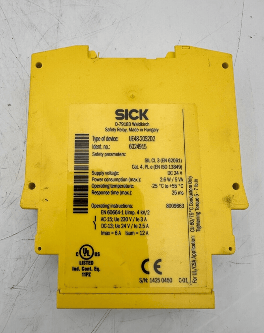 SICK 6024915 UE48 - 20S2D2 SAFETY RELAY - KLR Automation