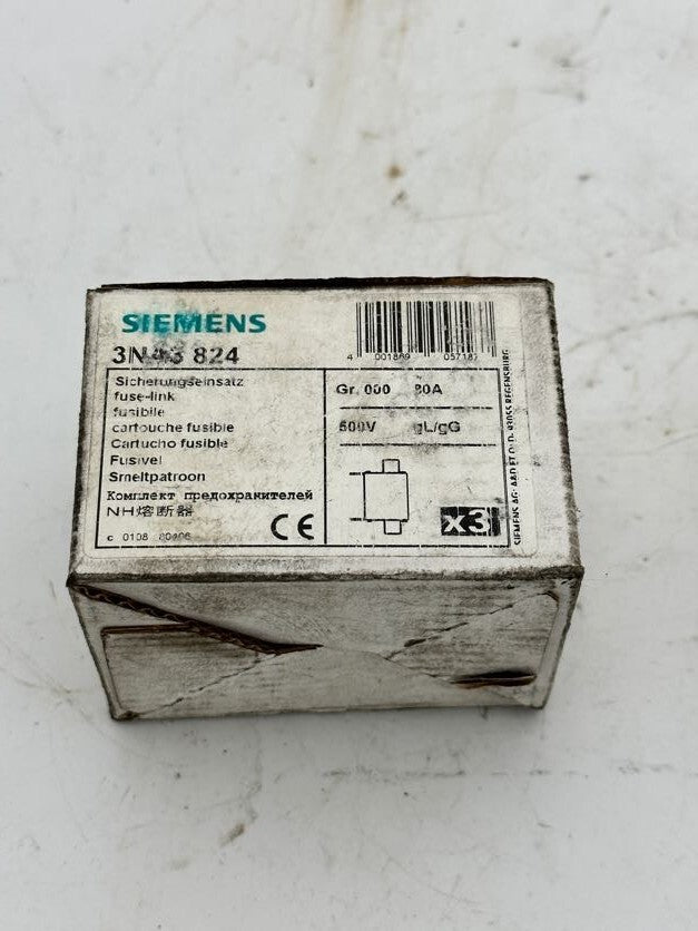 3 pce x SIEMENS CARTOUCHE FUSIBLE 3NA3 824 80A / 500v