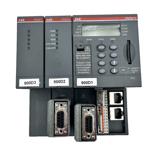 ABB PM5670 1SAP151000R0278 CPU 160MB ETHERNET + TB5620-2ETH + TA524 CM598 AP531
