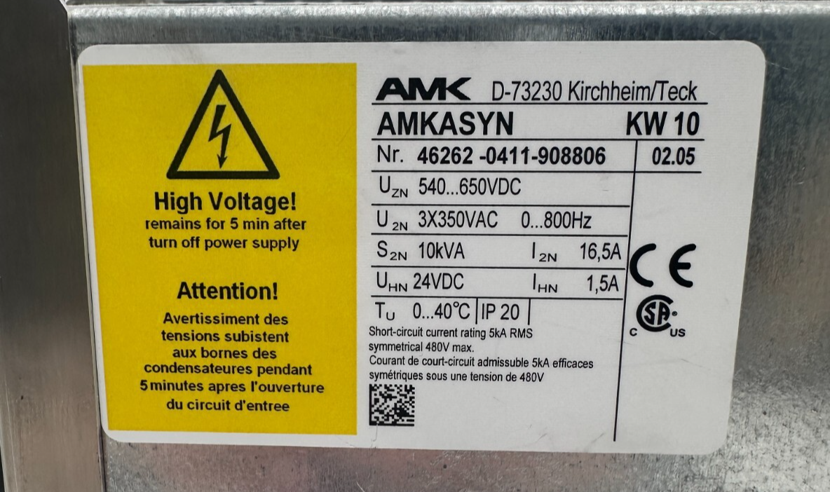 AMK AMKASYN KW 10 10kVA AVEC KW-R03 VERSION 02.05 SERVODRIVE
