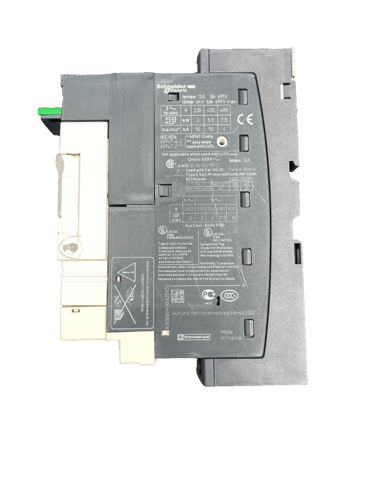 SCHNEIDER ELECTRIC LUCA 1XBL TESYS + LUB12 + LUCA1C20 - KLR Automation