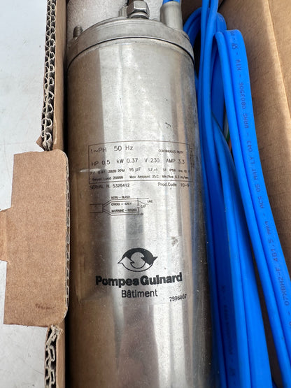 POMPES GUINARD 4GG 4" SUBMERSIBLE MOTOR 0.5 Hp 0.37Kw 230V 50Hz 1 PHASE 3 WIRE