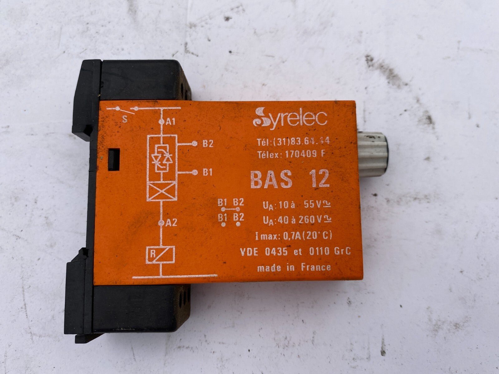 1pc x SYRELEC BAS 12 TIMED RELAY 10 - 260V - KLR Automation