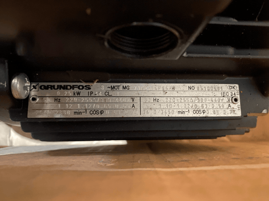 GRUNDFOS SPK 1 - 11 39AB0411 C 9023 2850 MIN - 1 1M3/H 29M 0.25 kW - KLR Automation