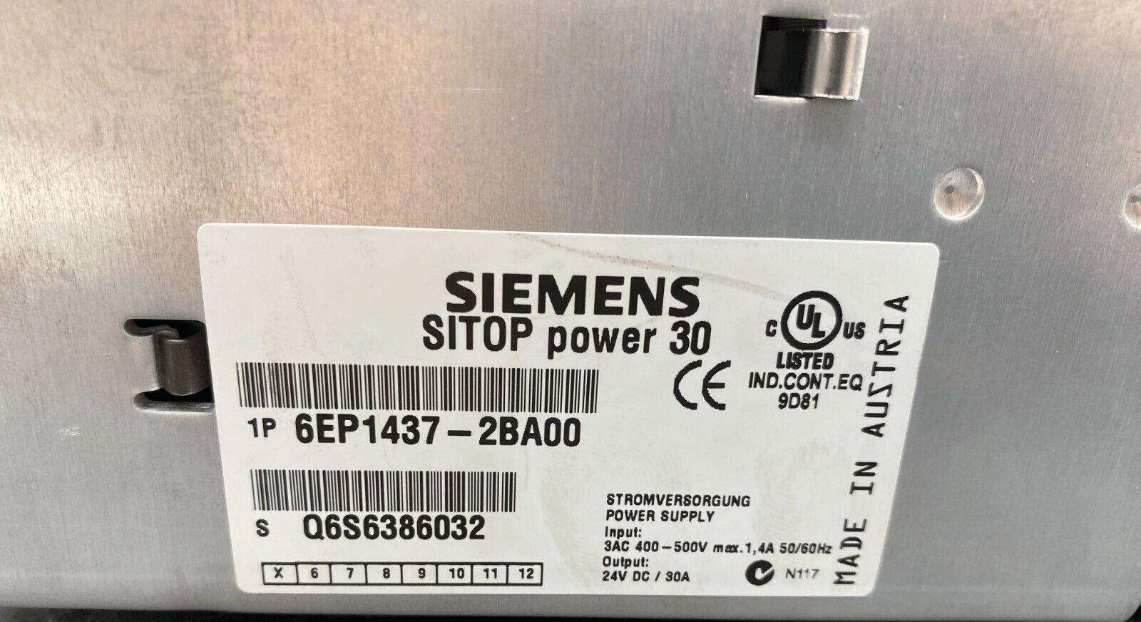 SIEMENS 6EP1437 - 2BA00 SITOP POWER 30 POWER SUPPLY - KLR Automation