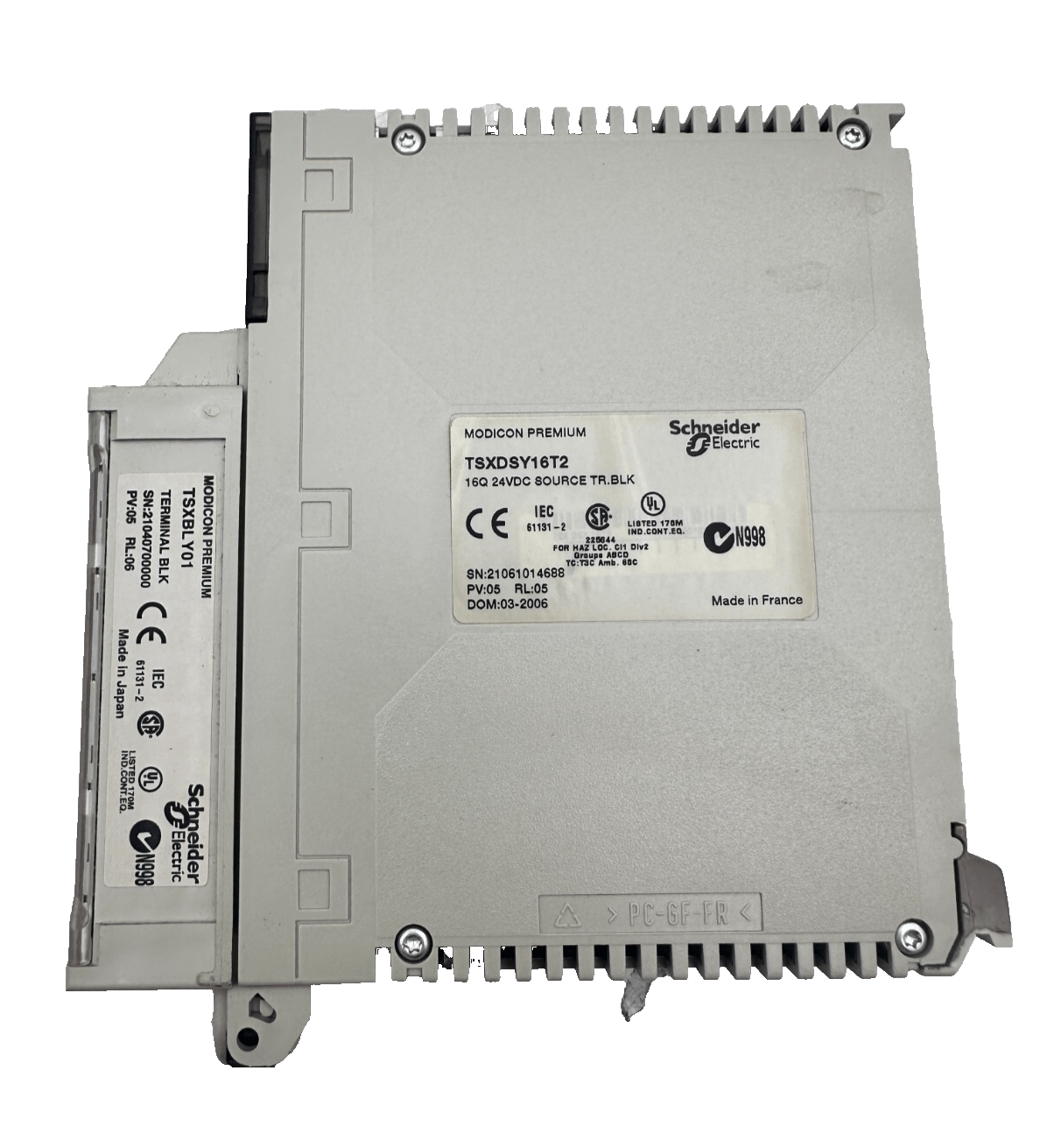 SCHNEIDER ELECTRIC TSXDSY16T2 PV:05 RL:05 16Q 24VDC SOURCE TR.BLK + TSXBLY01 - KLR Automation