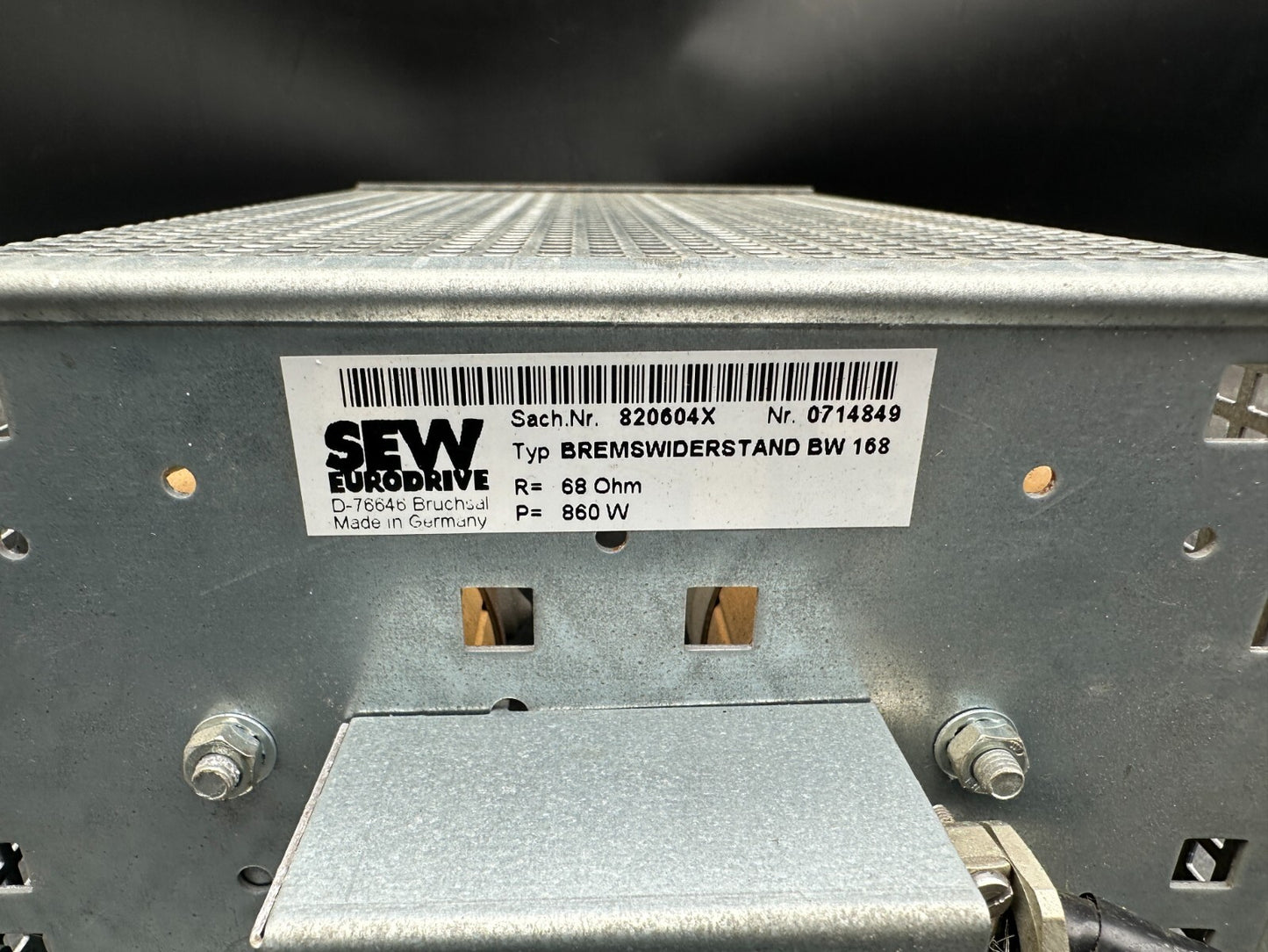 SEW EURODRIVE 820604X BREMSWIDERSTAND BW 168 68 OHM 860W - KLR Automation