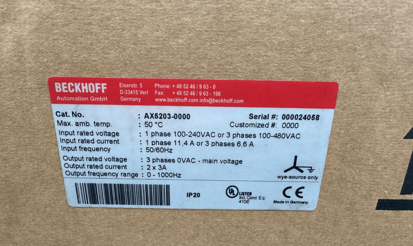 BECKHOFF AX5203 - 0000 COMPACT SERVO DRIVE - KLR Automation