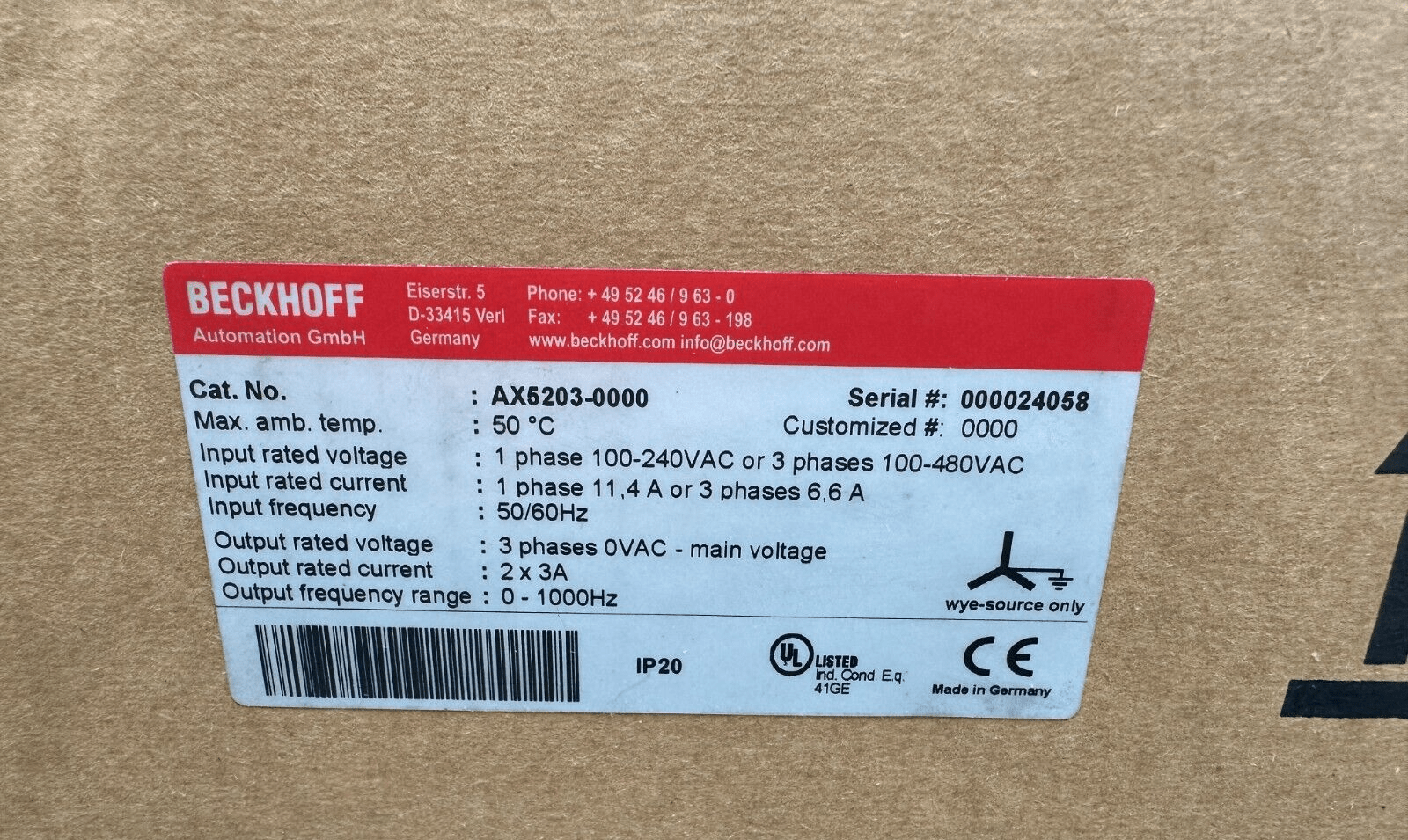 BECKHOFF AX5203 - 0000 COMPACT SERVO DRIVE - KLR Automation