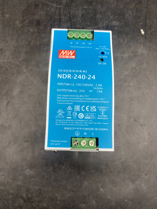 MEANWELL NDR-240-24 100-240VAC 2.8A POWER SUPPLY