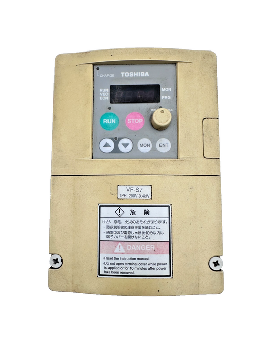 TOSHIBA VF-S7 VFS7S-2004P-C1 TRANSISTOR INVERTER 1PH 200V 0.4kW