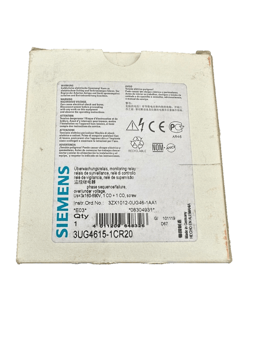 SIEMENS 3UG4615 - 1CR20 RELAIS DE SURVEILLANCE - KLR Automation