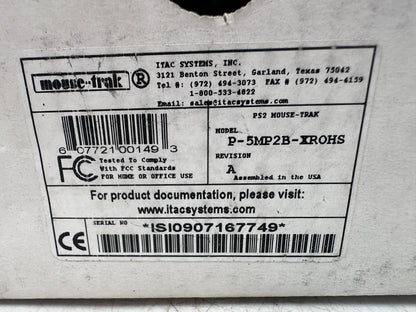 ITAC SYSTEMS P - 5MP2B - XROHS REV A PS2 MOUSE TRAK - KLR Automation