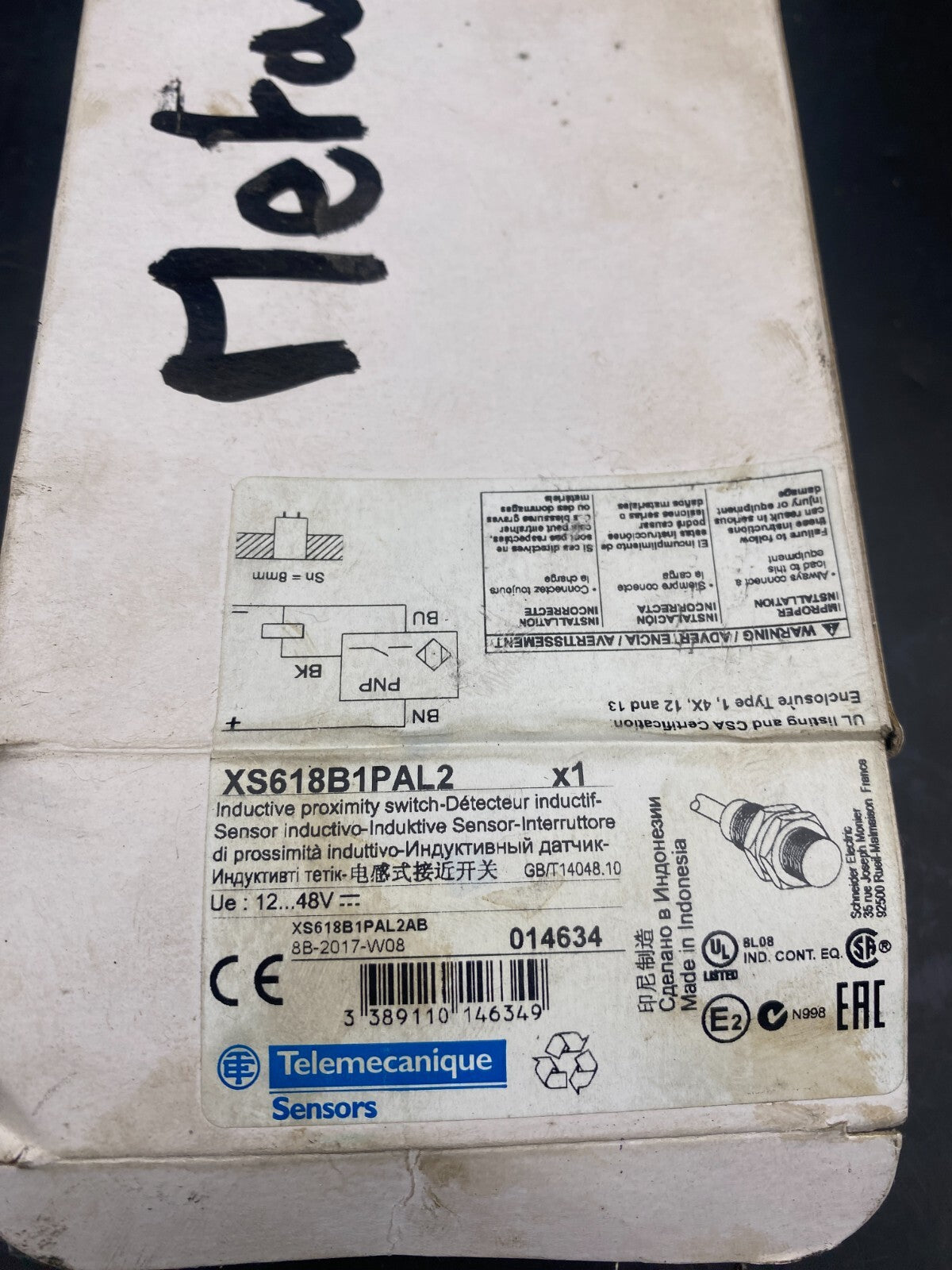 TELEMECANIQUE XS618B1PAL2 INDUCTIVE PROXIMITY SWITCH